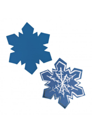 Krasfolie sneeuwvlokje blauw 36stuks