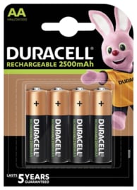 Batterij oplaadbaar Duracell 4xAA 2500mAh Ultra