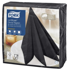 Servetten Tork 478726 LinStyle 1laags 39x39cm zwart 50st.