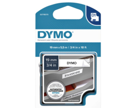 Labeltape Dymo 16956 D1 718070 19mmx5.5m poly zwart op wit