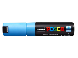 Verfstift Posca brede punt 4.5 - 5.5 mm. lichtblauw