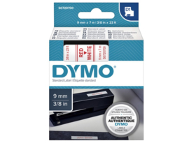 Labeltape Dymo 40915 D1 720700 9mmx7m rood op wit