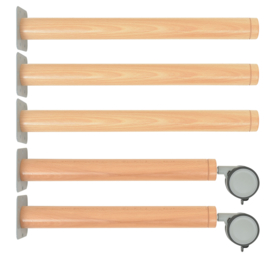Set van 5 poten voor Flexi vijfhoekige tafelbladen - hoogte: 64 cm