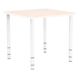 Vierkante Quint-tafel 65 x 65 cm 40-58cm hoogte verstelbaar wit