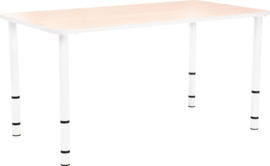 Rechthoekige Quint-tafel 115 x 65 cm. 40-58cm hoogte verstelbaar wit