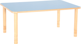 Rechthoekige Flexi tafel 120x80cm blauw in hoogte verstelbaar