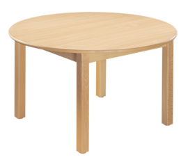 beukenhouten Tafel rond 100 cm. 46-76cm