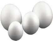 Tempex eieren 25 stuks 60mm - Wit