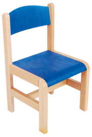 Houten stoel - blauw maat 1-3