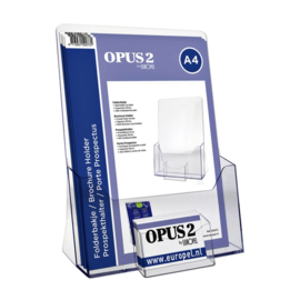 Folderhouder OPUS 2 A4 met visitekaarthouder transparant