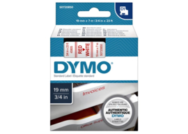 Labeltape Dymo 45805 D1 720850 19mmx7m rood op wit