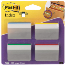 Indextabs 3M Post-it 686 strong gebogen 38x50.8mm 4 kleuren