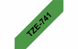 Labeltape Brother P-touch TZE-741 18mm zwart op groen