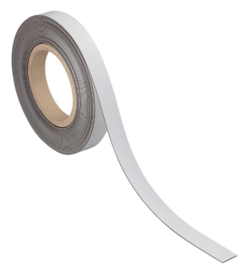 Magneetband beschrijf- en wisbaar, 10m. x 20 mm. x 1 mm. wit