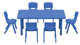 Dumi rechthoekige tafel - blauw