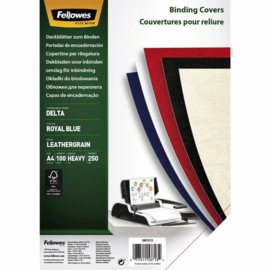 Voorblad Fellowes A4 lederlook royal blauw 100stuks