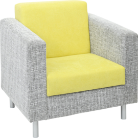 Relax fauteuil grijs/groen - ronde poten