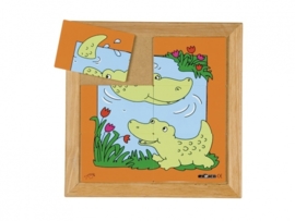 Puzzel krokodil moeder/kind 6 dlg. 24x24 cm