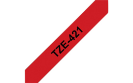 Labeltape Brother P-touch TZE-421 9mm zwart op rood