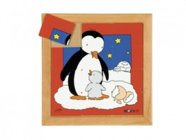 Puzzel pinguin moeder/kind 12 dlg. 24x24 cm