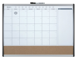 Whiteboard Duobord Rexel 58.5x43cm planning gewelfd