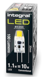Ledlamp Integral GU4 12V 1.1W 2700K warm licht 100lumen