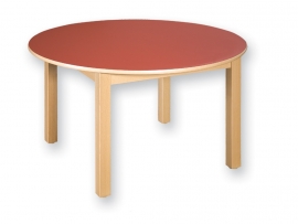 beukenhouten Tafel rond 100 cm. 46-76cm