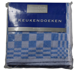 Keukendoek Felicia katoen blauw/wit 50x50cm 4 stuks