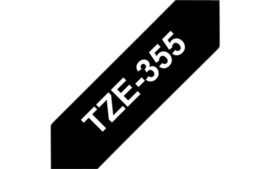 Labeltape Brother P-touch TZE-355 24mm wit op zwart
