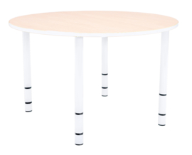 Ronde Quint-tafel 90 cm 40-58cm hoogte verstelbaar wit