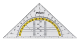 Geodriehoek Westcott 140mm transparant