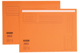 50x Vouwmap Quantore A4 ongelijke zijde 230gr oranje