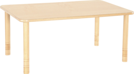 Rechthoekige Flexi tafel 120x80cm beuken 58-76cm hoogte verstelbaar