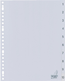 1x Tabbladen Kangaro 23-gaats  1-10 genummerd grijs PP