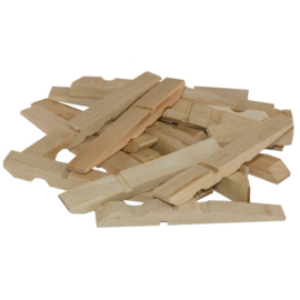 Halve knijpers naturel 8cm 1000 stuks