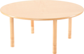 Ronde Flexi tafel 120cm beuken in hoogte verstelbaar