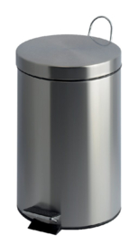 Afvalbak pedaalemmer RVS mat rond 20 liter