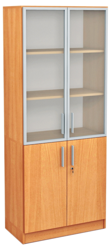 Expo hoge vitrinekast aluminium frame beuken | Kasten | Leverancier materiaal en meubilair