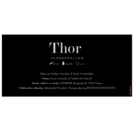 Geboortekaartje Thor  |  zilverfolie