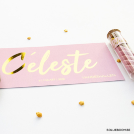 Geboortekaartje Celeste  | goudfolie
