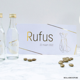 Geboortekaartje Rufus |  goudfolie vos
