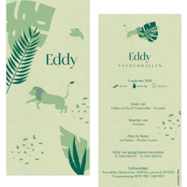 Leeuw - eco papier |  geboortekaartje Eddy