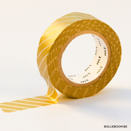 Gouden met witte fijnen lijntjes masking tape