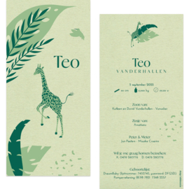 Giraf - eco papier |  geboortekaartje Teo