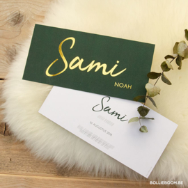 Geboortekaartje Sami  |  donkergroen