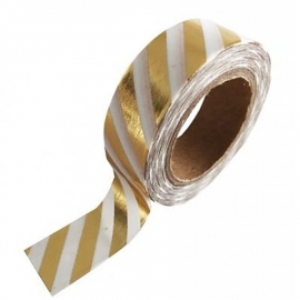 Witte masking tape met gouden strepen