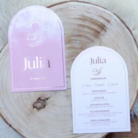 Geboortekaartje Julia |  vormkaartje