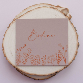 Geboortekaartje Bodine  |  bloem - eco papier