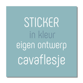 Sticker kleur met eigen ontwerp: cavaflesje ( 10 stuks)