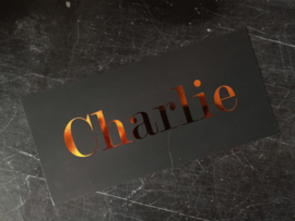 Geboortekaartje Charlie  |  zwart